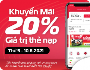 Viettel khuyến mãi 20% giá trị thẻ nạp cho toàn bộ thuê bao trả trước vào ngày 10/6